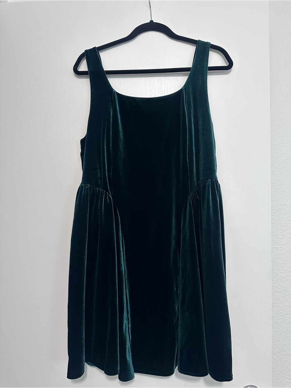 H&M Deep Emerald Velvet Sleeveless Tank Dress